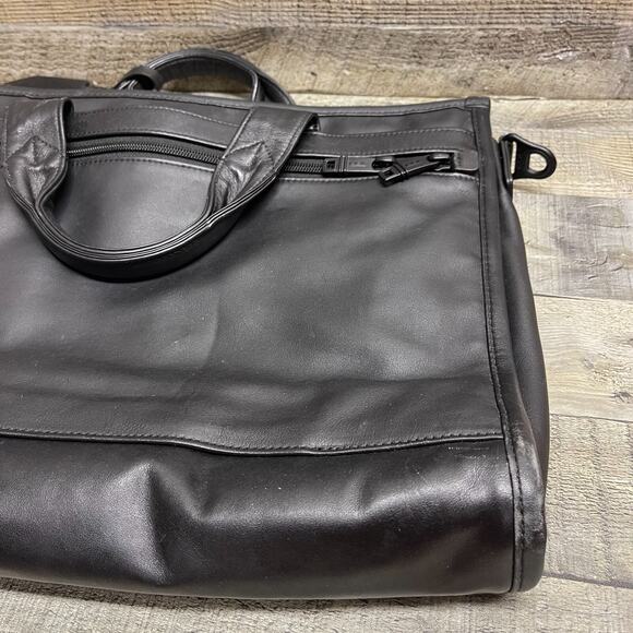 TUMI Leather Briefcase Laptop Bag Black - Picture 7 of 15